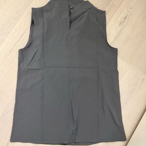 Sleeveless Mock Neck Blouse - Gray